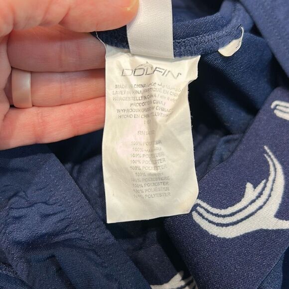 Dolfin Aquashape Swimsuit Lap Suit One Piece Navy Blue Sz 12 Padded Lined Modest - Picture 7 of 8